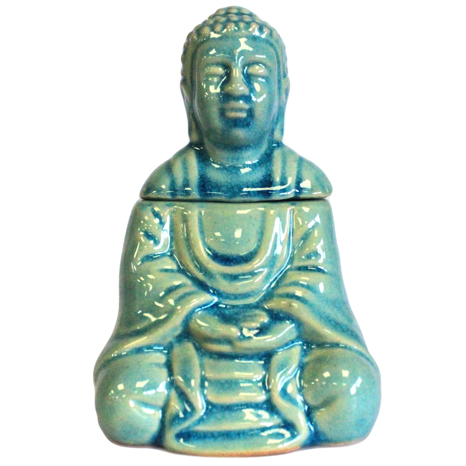 Arzător cu ulei Buddha așezat - albastru 2 Arzător cu ulei Buddha așezat - albastru