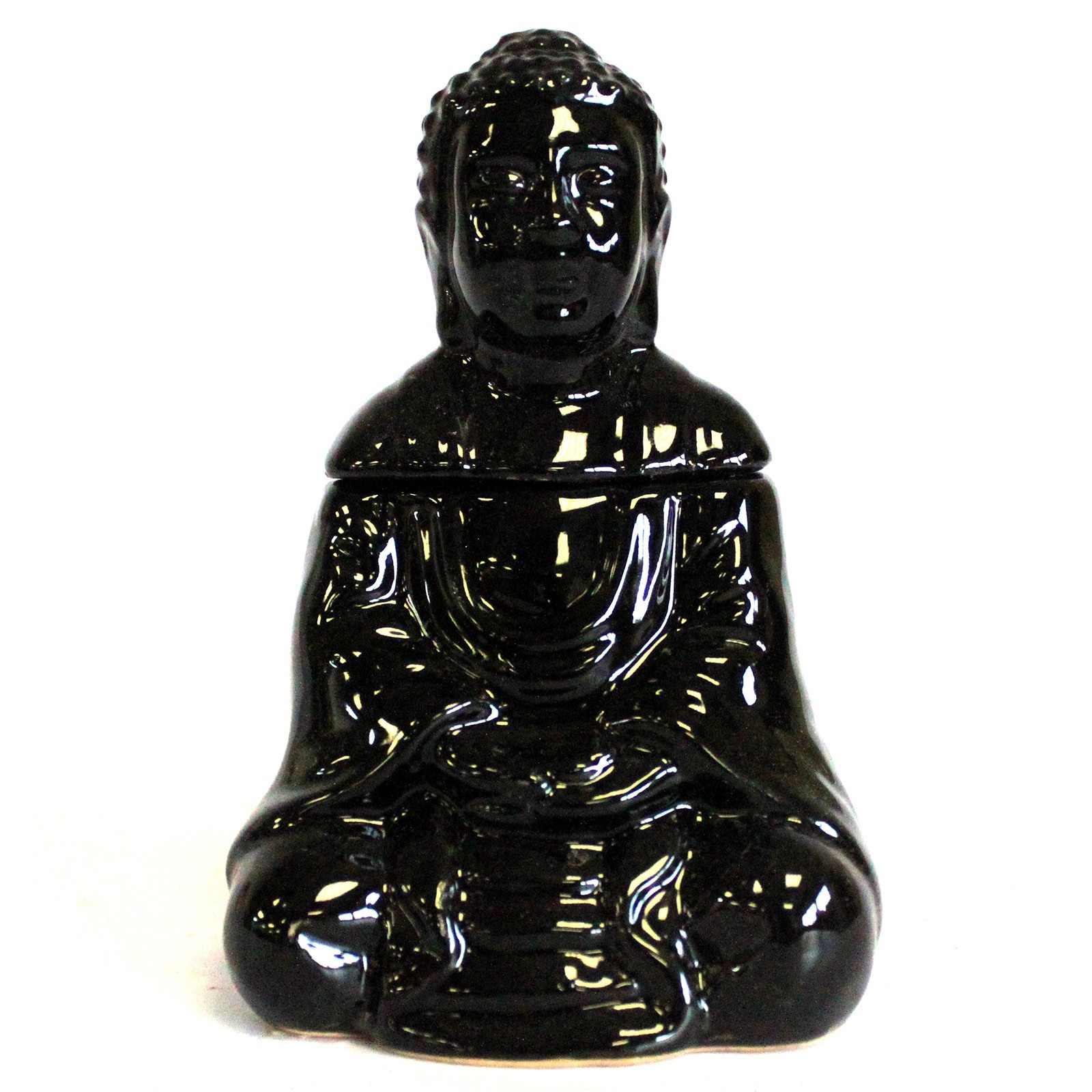 Arzător cu ulei Buddha așezat - negru 1 Arzător cu ulei Buddha așezat - negru