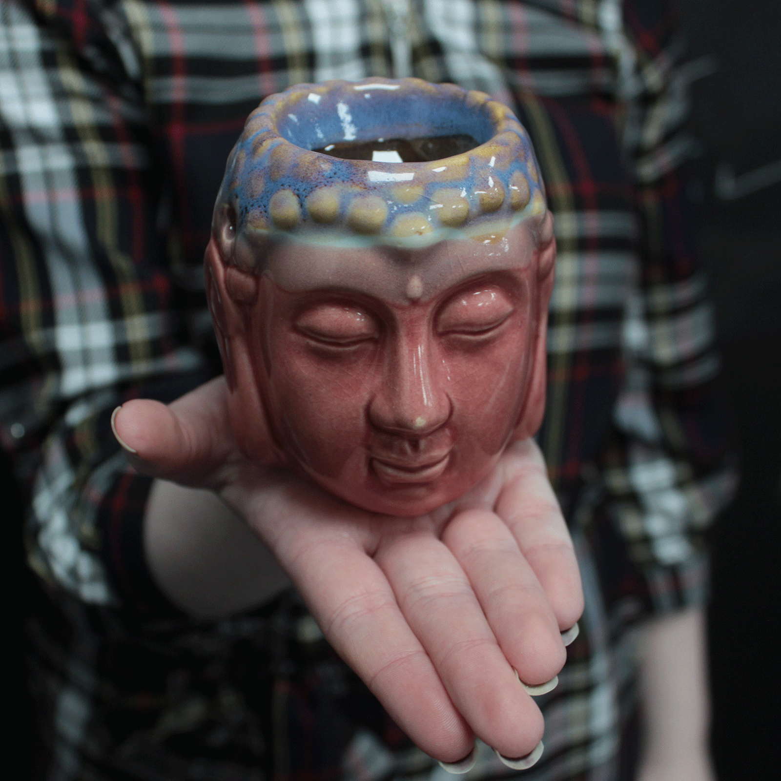 Arzător cu ulei Buddha - Trandafir și Teal 5 Arzător cu ulei Buddha - Trandafir și Teal - imagine 3