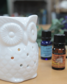 Arzător clasic de ulei alb – Tall Owl