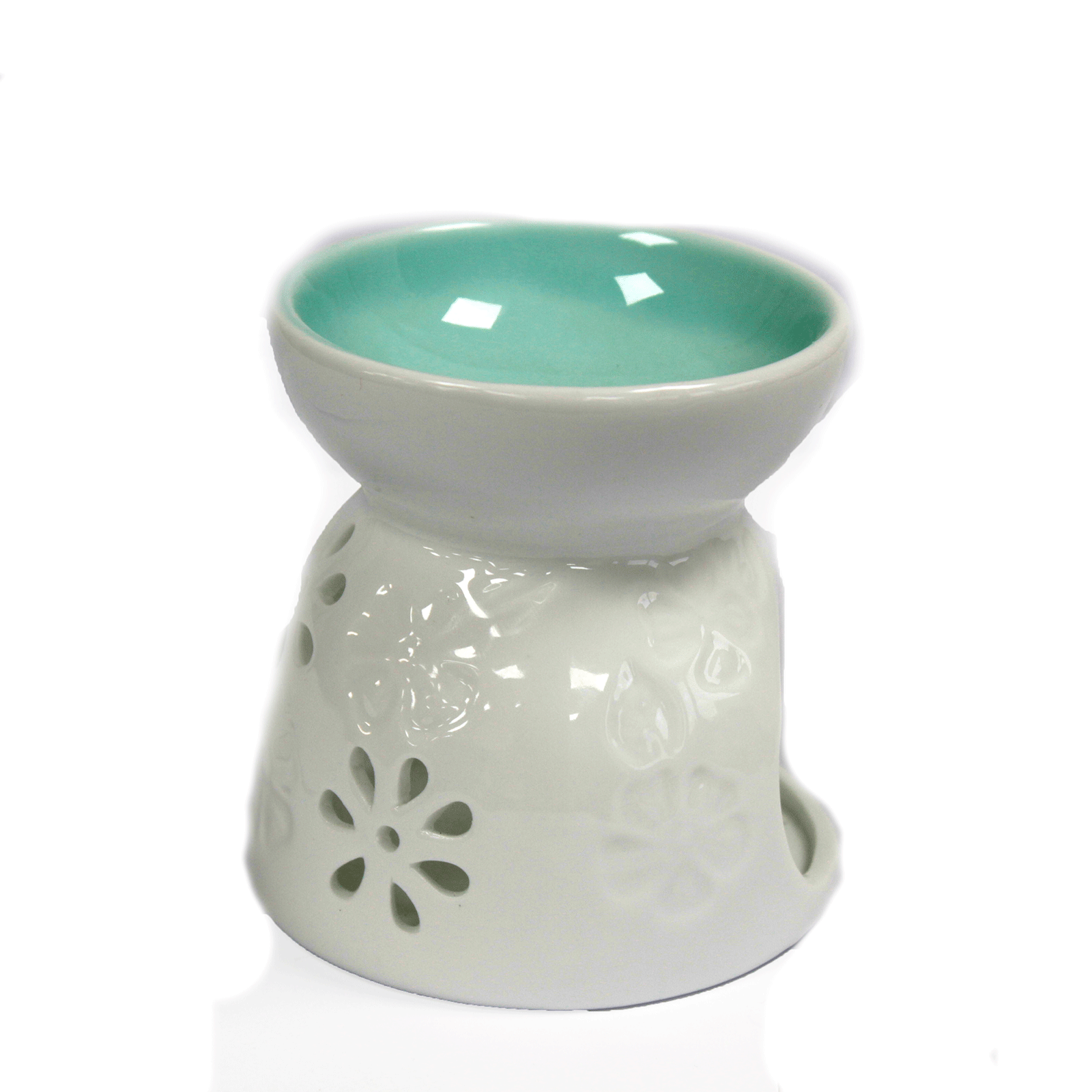 Aroma Lampă Clasică, Albă - Design Floral 4 Aroma Lampă Clasică, Albă - Design Floral - imagine 2