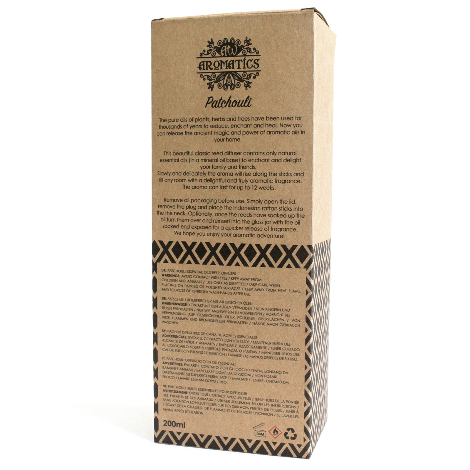 Difuzor de stuf cu ulei esențial de patchouli 200 ml 6 Difuzor de stuf cu ulei esențial de patchouli 200 ml - imagine 4