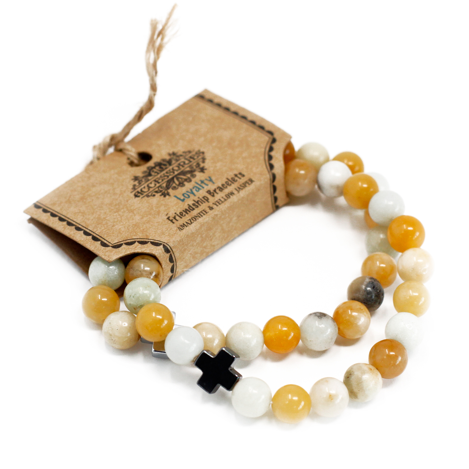 Set de 2 Brățări de prietenie cu pietre semiprețioase - Loialitate - Amazonit și Jasp Galben 3 Set de 2 Brățări de prietenie cu pietre semiprețioase - Loialitate - Amazonit și Jasp Galben