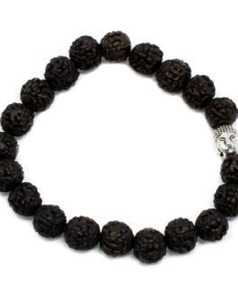 Brățară Rudraksha Buddha Bangle Mala – Neagră