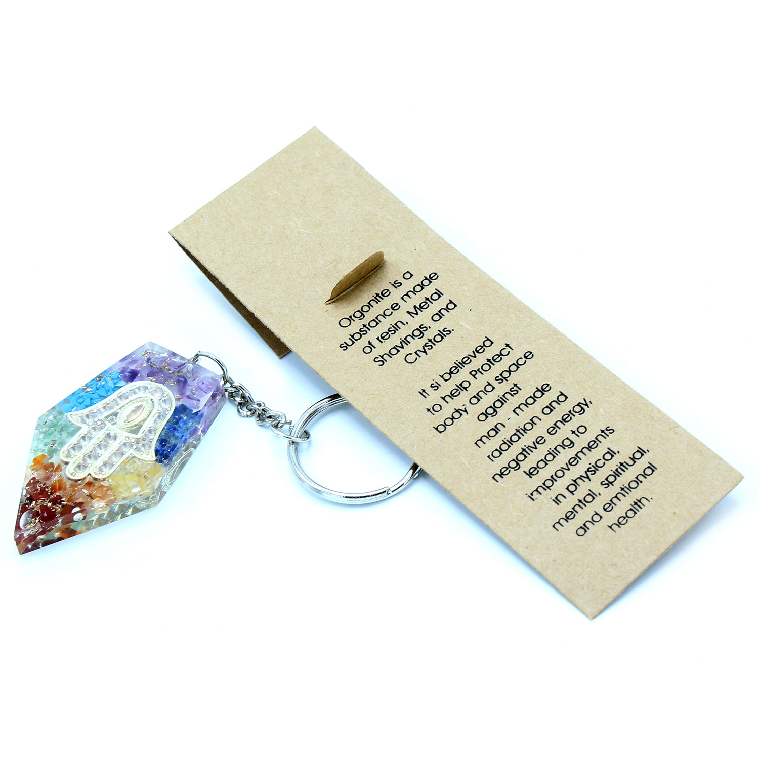 Breloc din Orgonit - Bijuterie - Chakra Hamsa 5 Breloc din Orgonit - Bijuterie - Chakra Hamsa - imagine 3