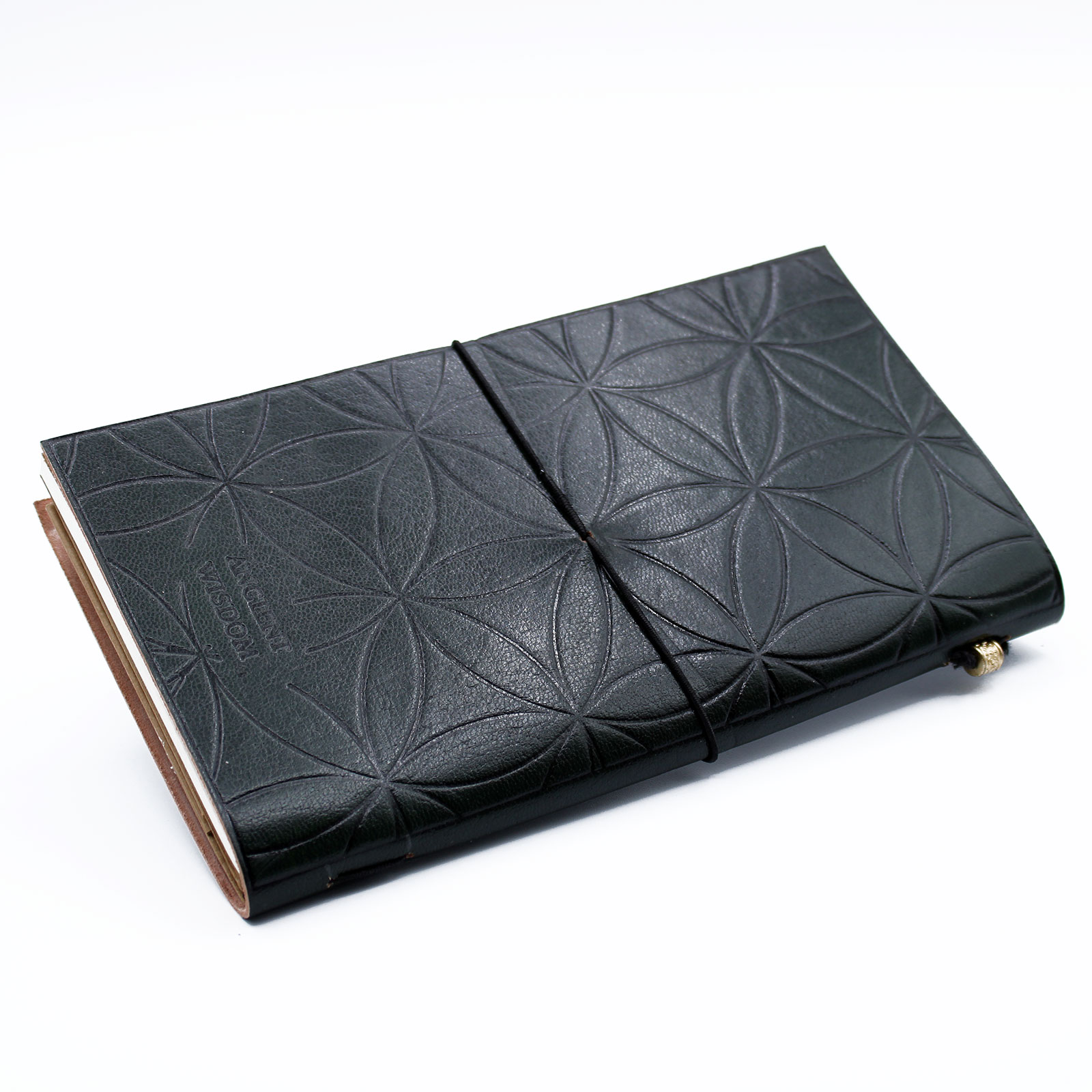 Jurnal din piele lucrat manual - Floarea vieții - Verde (80 pagini) 4 Jurnal din piele lucrat manual - Floarea vieții - Verde (80 pagini) - imagine 2