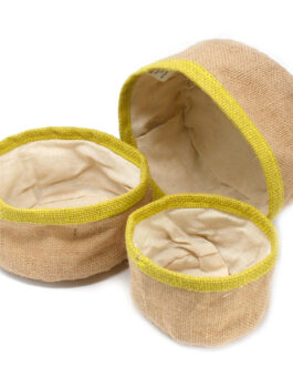 Set 3 cosuri din iuta naturala – masline