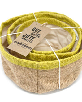 Set 3 cosuri din iuta naturala – masline
