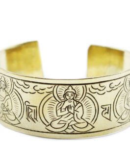 Brățară Tibetană din Alamă – Cinci Buddha