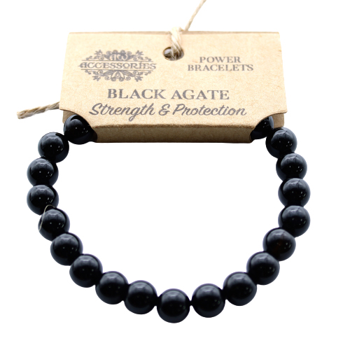 Bratara Power - Agat Negru 1 Bratara Power - Agat Negru