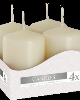 Set de 4 Lumânări Cilindru 40x60mm – Ivory
