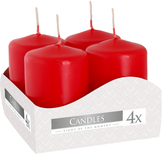 Set de 4 Lumânări Cilindru 40x60mm - Roșii 2 Set de 4 Lumânări Cilindru 40x60mm - Roșii
