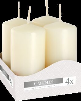 Set de 4 Lumânări Cilindru 40x80mm – Ivory
