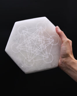 Platou din Selenit Hexagonal 18 cm – Direcție și Decizie