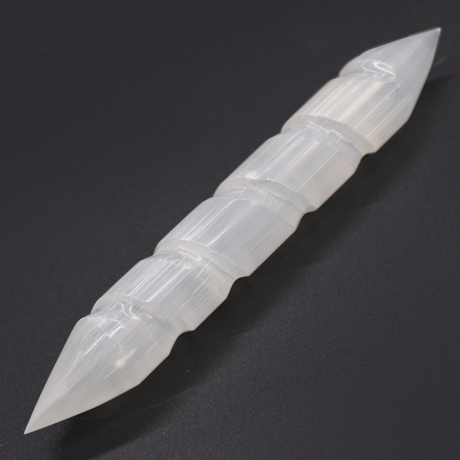 Baghetă Selenit Spirală - 16 cm cu Vârfuri 6 Baghetă Selenit Spirală - 16 cm cu Vârfuri - imagine 4