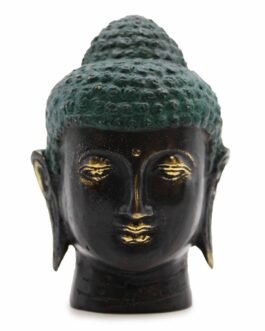 Cap de Buddha din Alamă Antică Medie