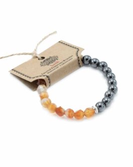Brățară cu pietre semiprețioase fațetate – Cornelian magnetic