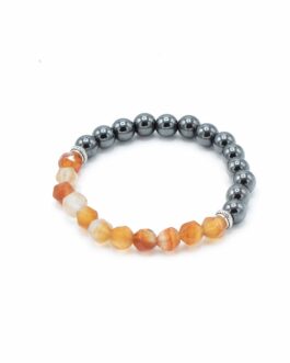Brățară cu pietre semiprețioase fațetate – Cornelian magnetic