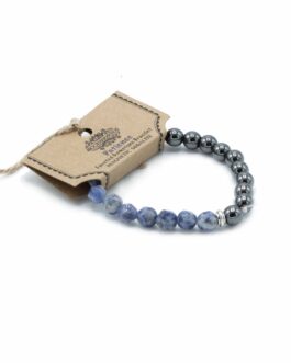Brățară cu pietre semiprețioase fațetate – Sodalit magnetic