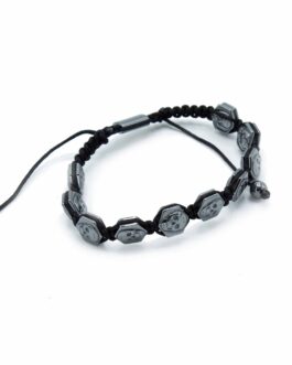 Brățară Shamballa din Hematit Magnetic – Cranii Hexagonale