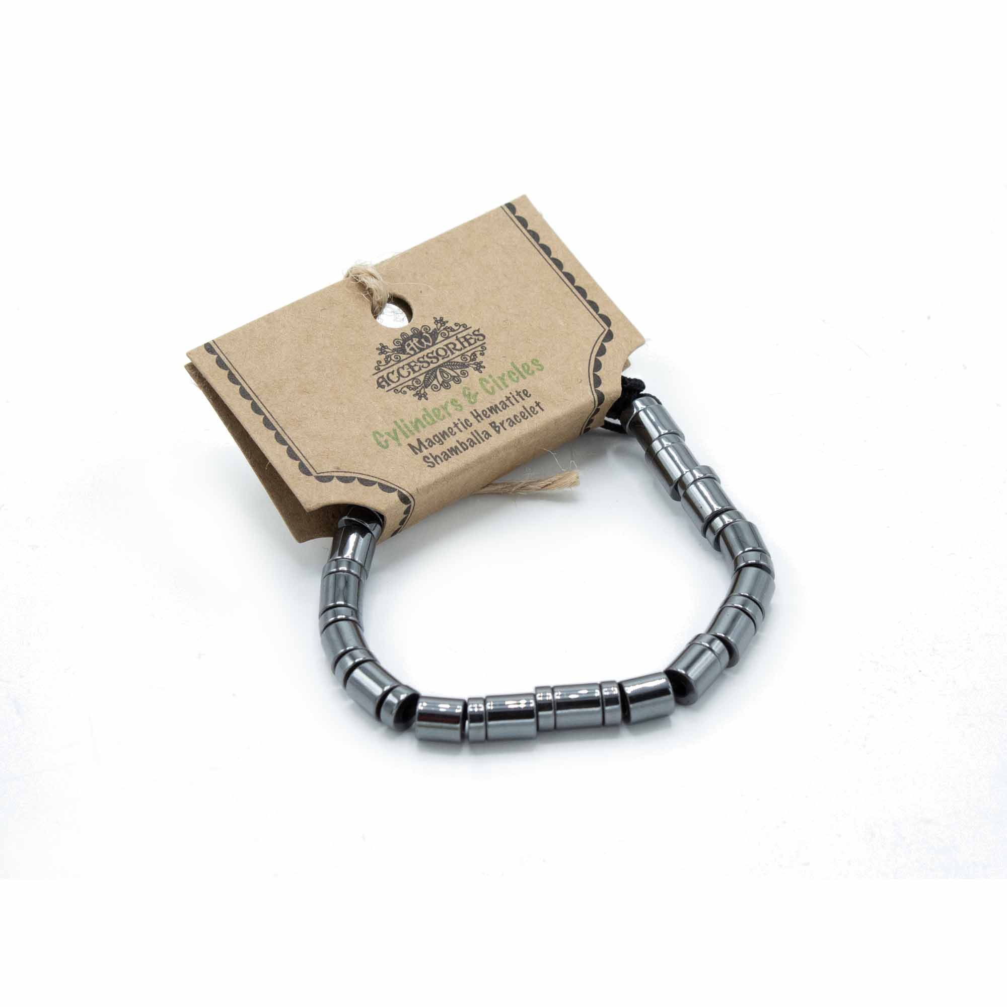 Brățară Shamballa din Hematit Magnetic - Cilindri și Inele