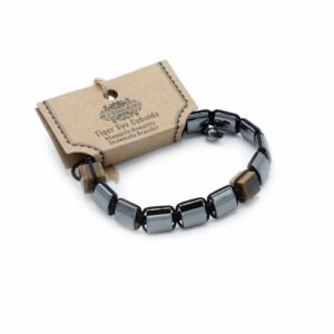 Brățară Shamballa din Hematit Magnetic - Cuburi - Ochi de Tigru