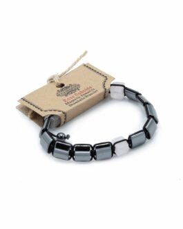 Brățară Shamballa din Hematit Magnetic – Cuburi – Cuarț roz