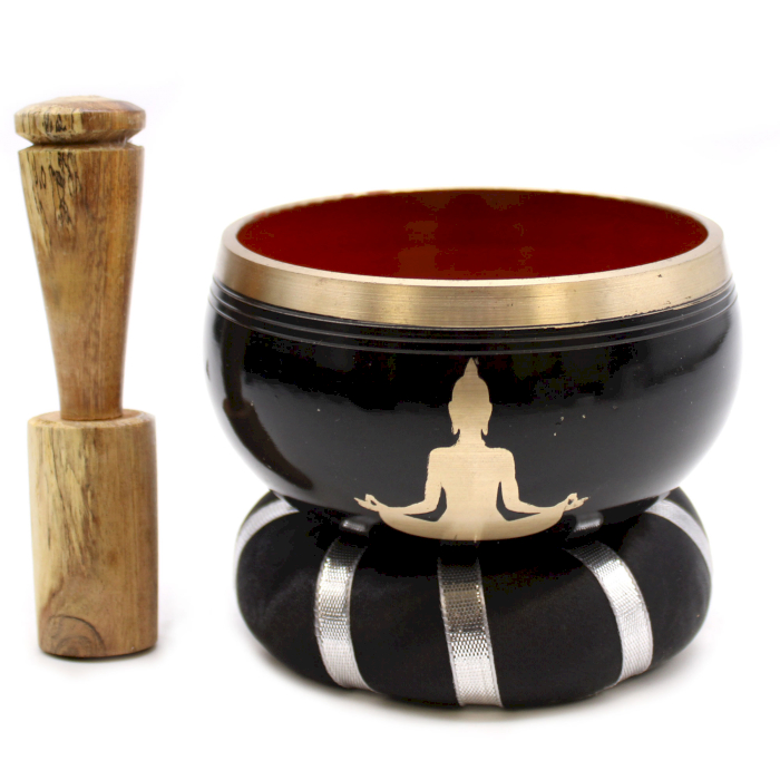 Set de Vase Cântătoare Buddha - Negru/Portocaliu 10.7cm 2 Set de Vase Cântătoare Buddha - Negru/Portocaliu 10.7cm