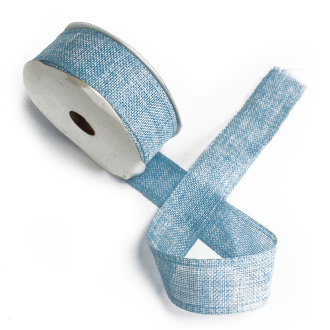 Panglică cu textura naturală 38mm x 20m - Baby Blue