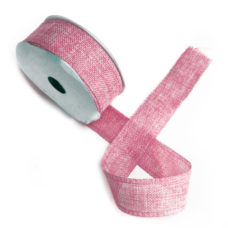 Panglică cu textura naturală 38mm x 20m – Baby Pink