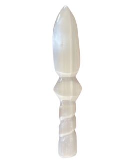 Cuțit Ritual Mare din Selenit – Spirală (25 cm)