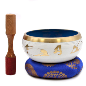 Set boluri cantatoare Yoga Moves - alb/albastru 14 cm