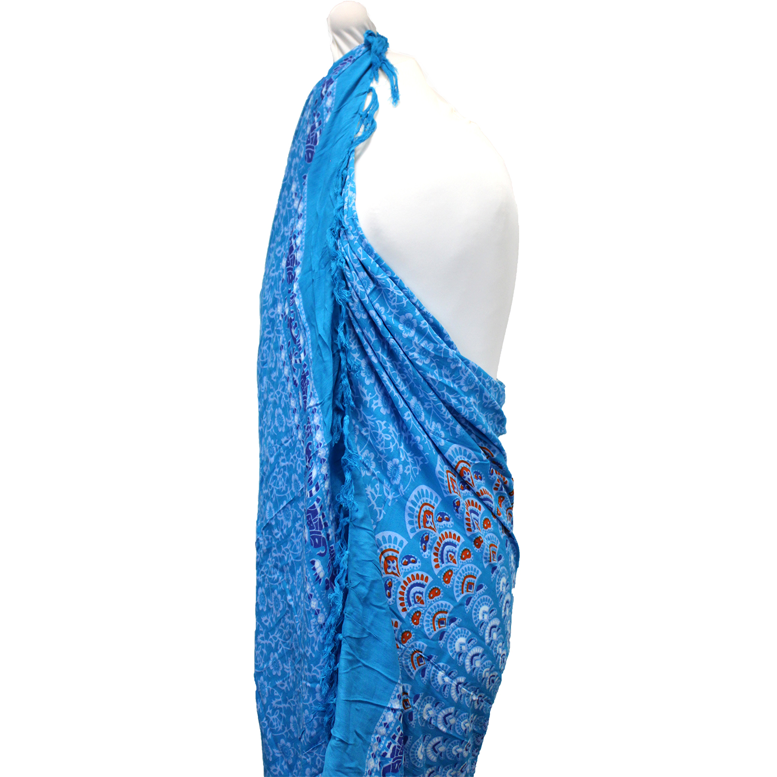 Sarong Mandala - Albastru și Portocaliu 4 Sarong Mandala - Albastru și Portocaliu - imagine 2