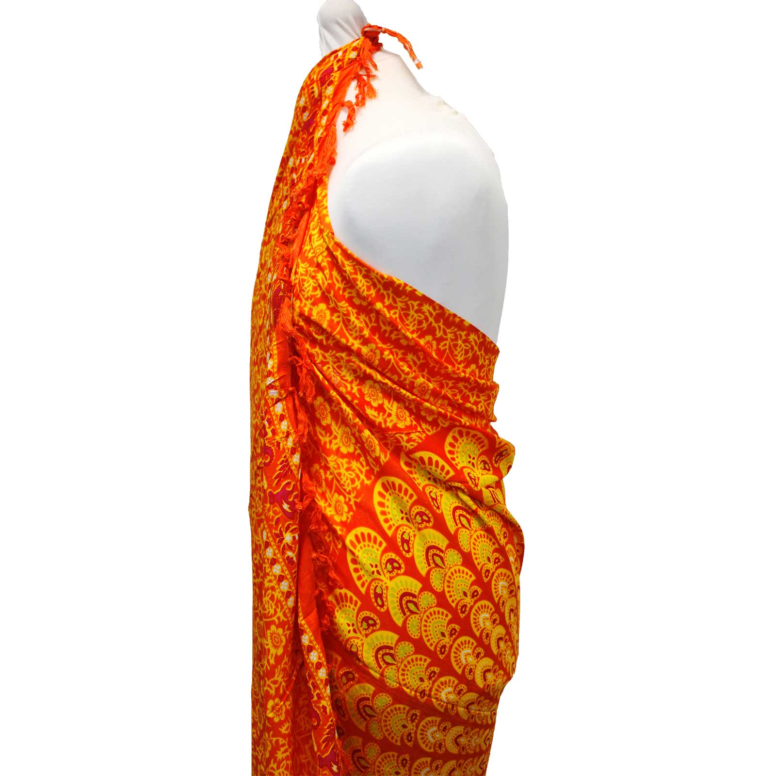 Sarong Mandala - Portocaliu și Limetă 4 Sarong Mandala - Portocaliu și Limetă - imagine 2