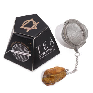 Filtru de ceai cu pietre semiprețioase de cristal brut - Ochi de tigru auriu