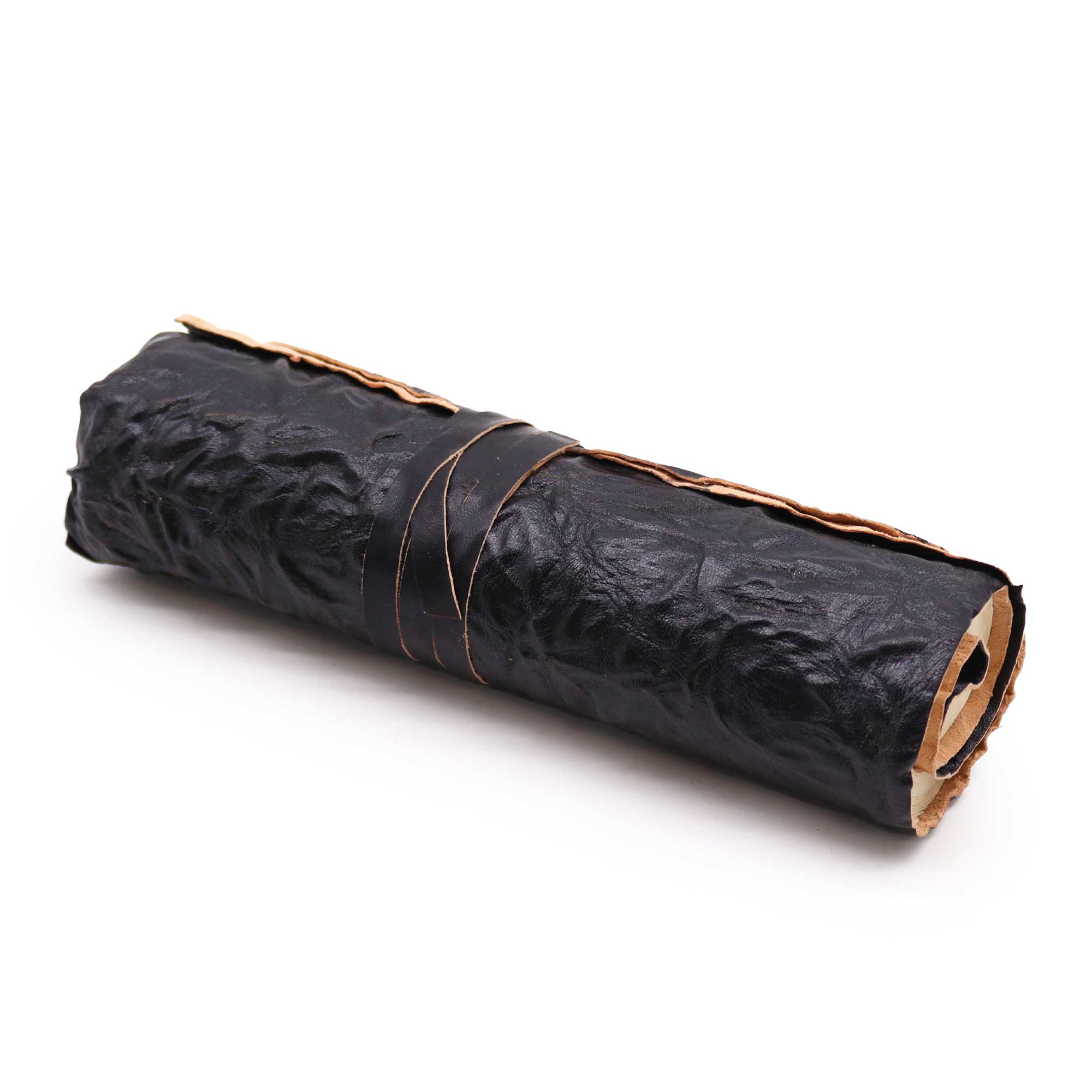 Agendă de Călătorie din Piele Rulată - 96 pagini - Negru 21x15cm 1 Agendă de Călătorie din Piele Rulată - 96 pagini - Negru 21x15cm