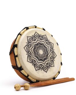 Mandala Tobă Șamanică cu Un Băț – 20 cm