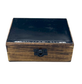 Cutie Mediu din Lemn Smaltat Ceramic – 15x10x6cm – Negru