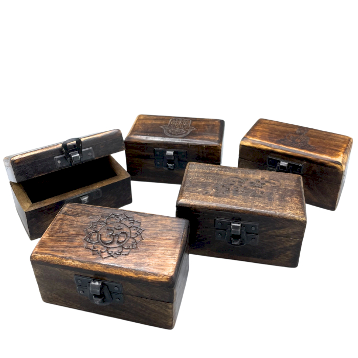 Set 5 Cutii din Lemn Pentru Patile 9x5x4cm - Modele Sculptate - Diverse 1 Set 5 Cutii din Lemn Pentru Patile 9x5x4cm - Modele Sculptate - Diverse
