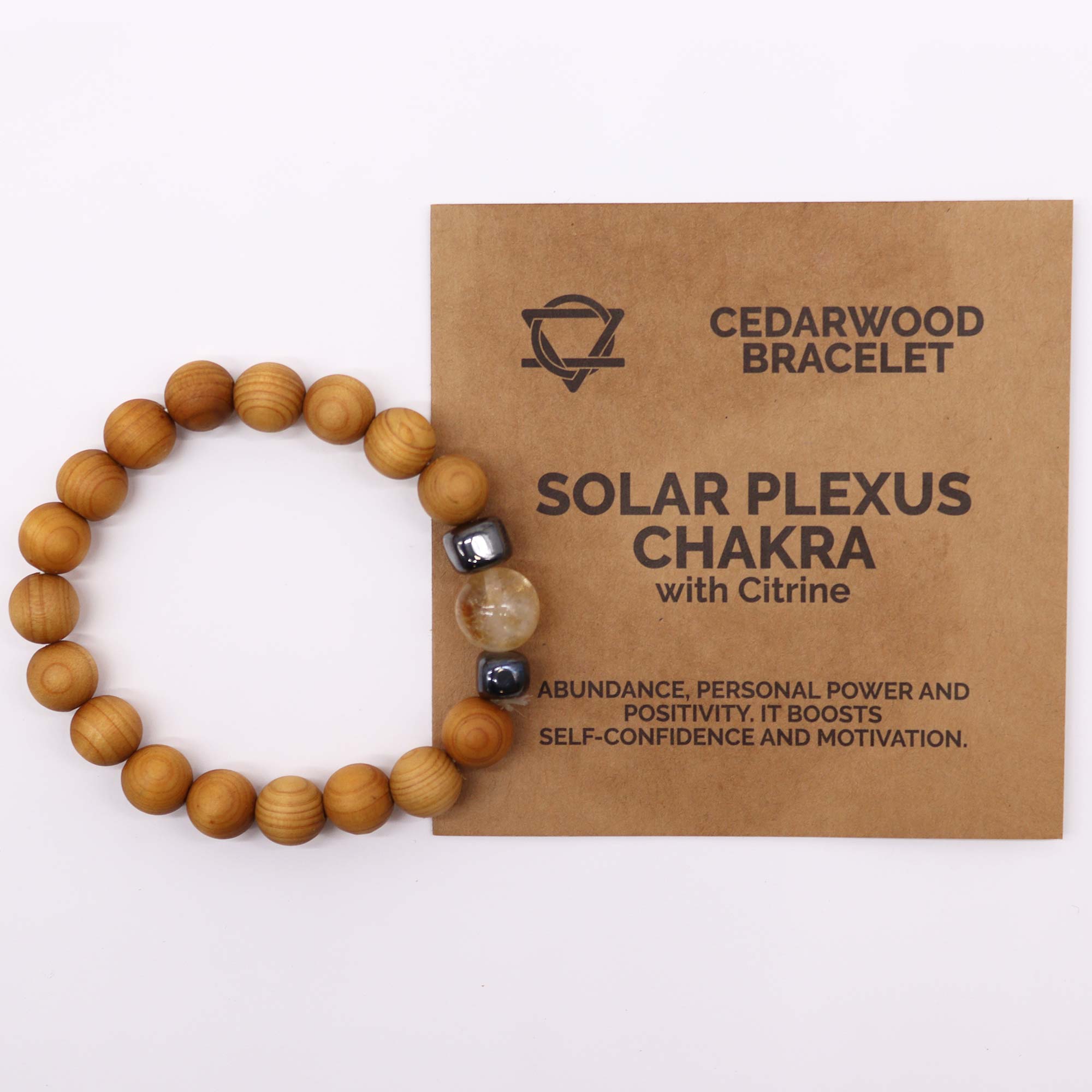 Brățară din lemn de cedru cu chakra din plexul solar cu citrin 5 Brățară din lemn de cedru cu chakra din plexul solar cu citrin - imagine 3