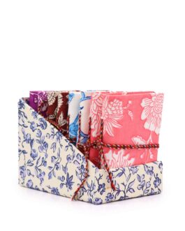 Agende cu Imprimeu Floral și Copertă din Bumbac 7×10 cm  4buc