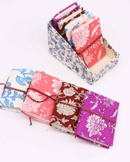 Agende cu Imprimeu Floral și Copertă din Bumbac 7×10 cm  4buc