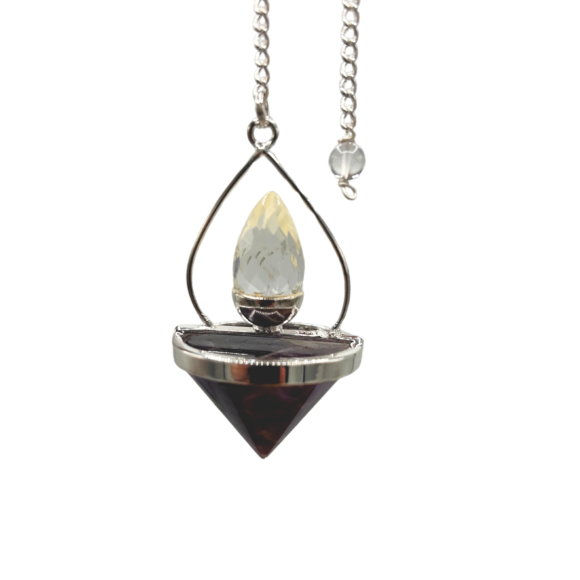 Pendul Lampa Vieții - Ametist și Cuarț de Stâncă 1 Pendul Lampa Vieții - Ametist și Cuarț de Stâncă