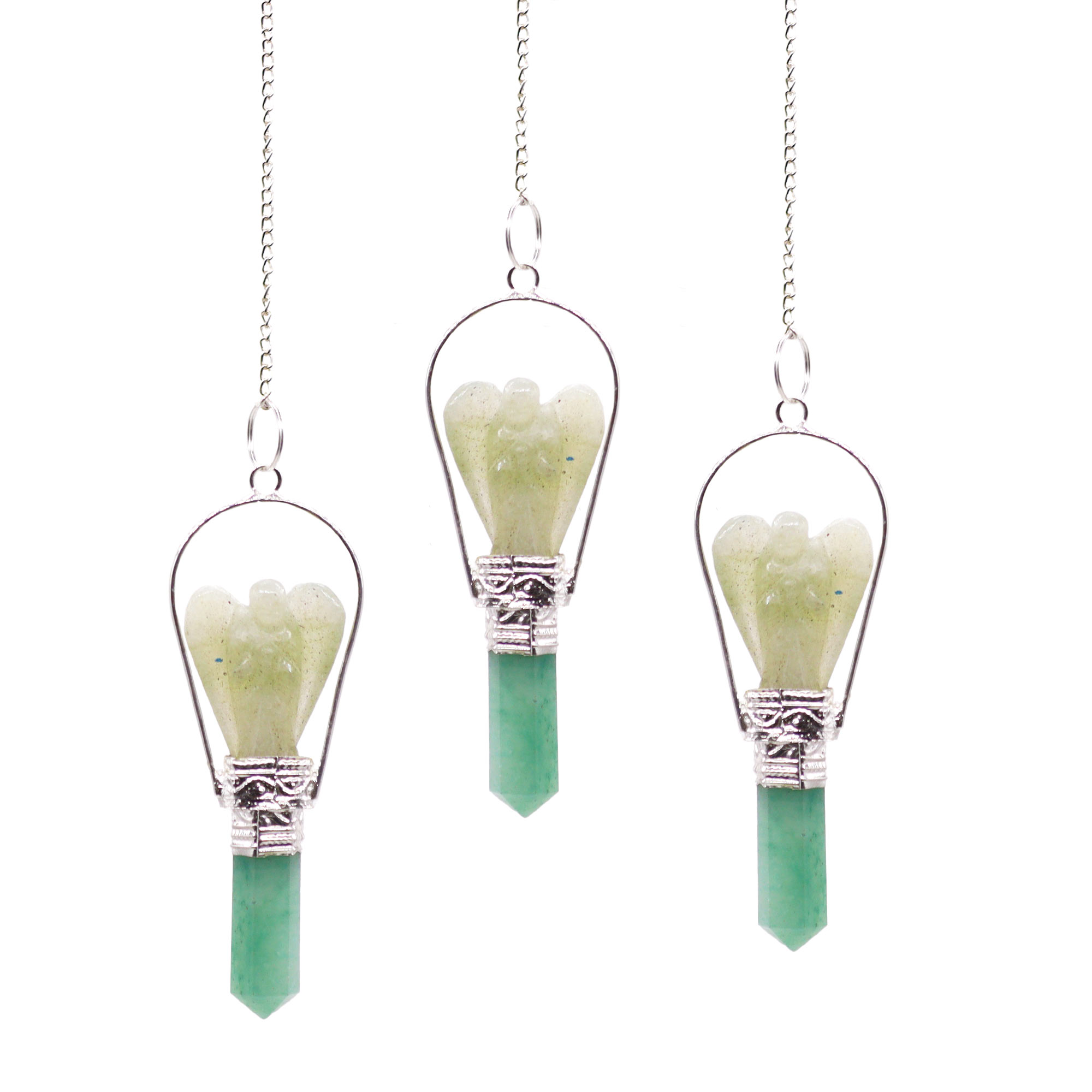 Pendul înger cu inel - Aventurin verde 4 Pendul înger cu inel - Aventurin verde - imagine 2