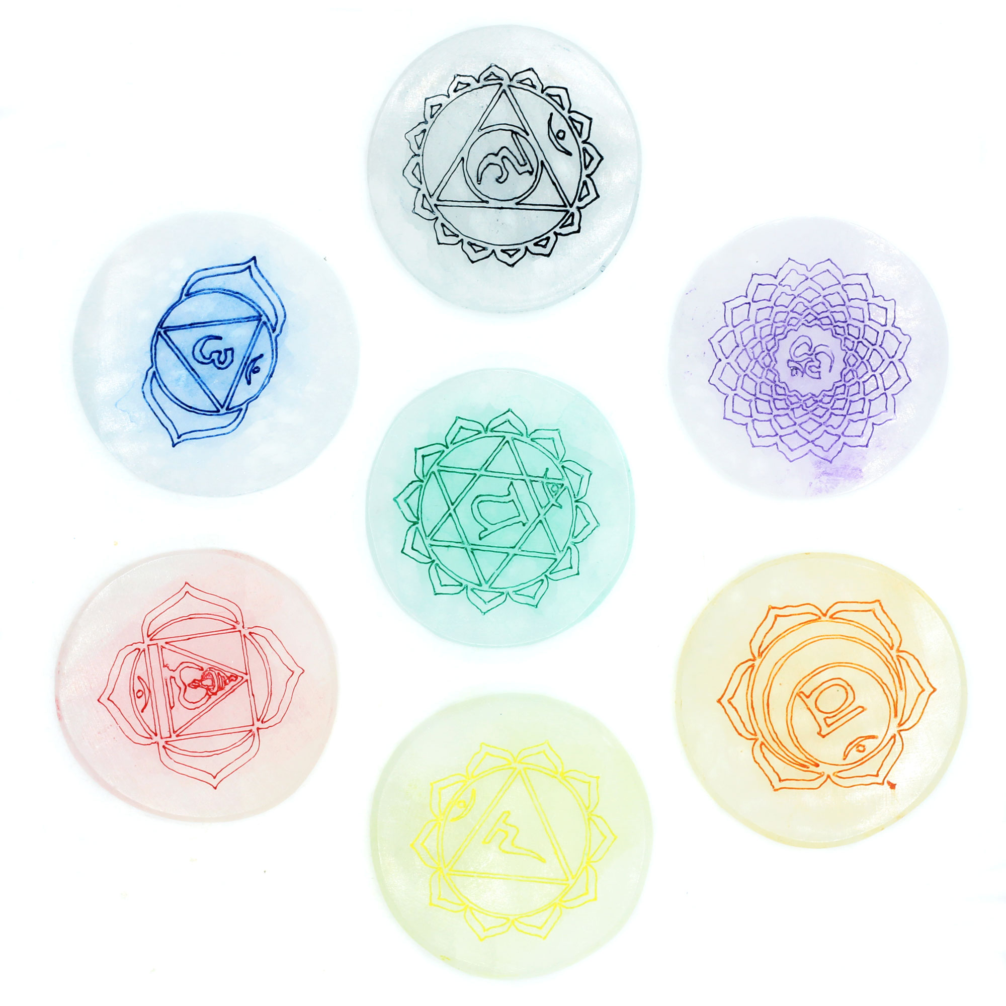 Set Chakra - 7 plăci de încărcare - mystone 5 Set Chakra - 7 plăci de încărcare - mystone - imagine 3
