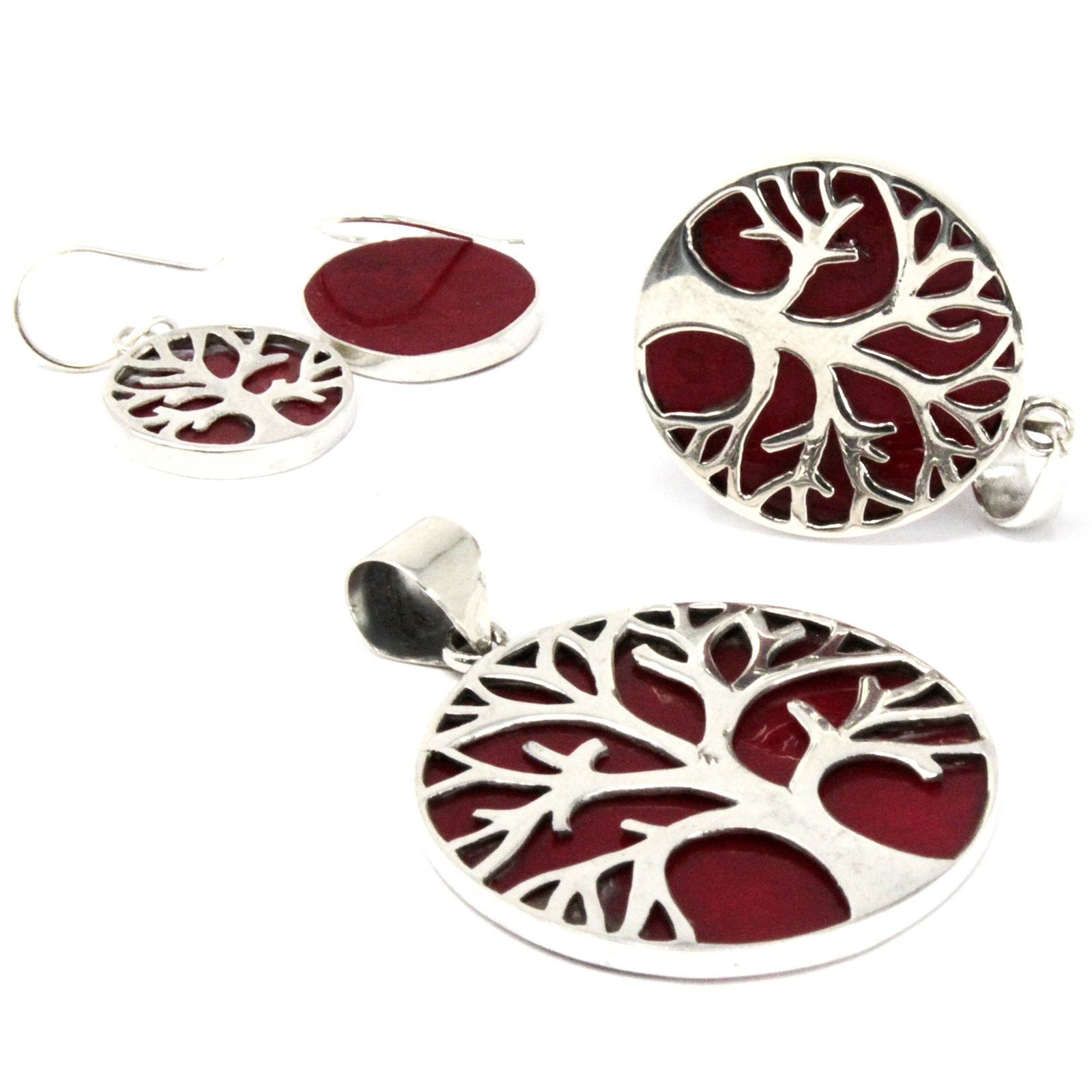 Pandantiv Arborele Vieții 30mm - Efect Coral 6 Pandantiv Arborele Vieții 30mm - Efect Coral - imagine 4