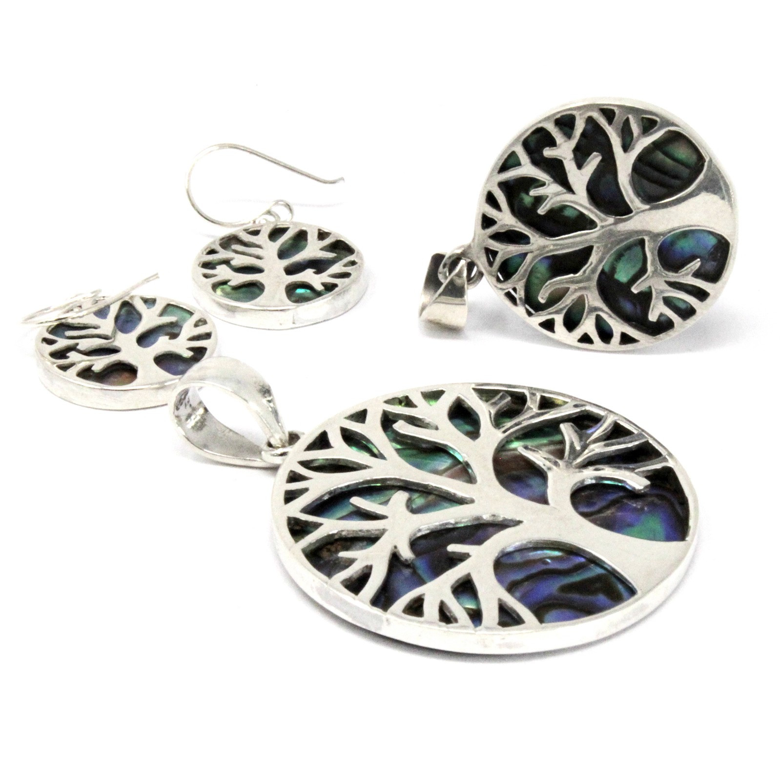 Pandantiv Arborele Vieții din argint 22 mm - Abalone 6 Pandantiv Arborele Vieții din argint 22 mm - Abalone - imagine 4