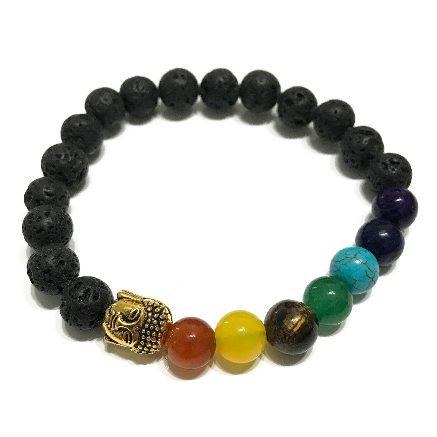 Brățară din piatră de lavă - Buddha Chakra 1 Brățară din piatră de lavă - Buddha Chakra