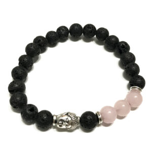 Brățară din piatră de lavă - Buddha Rose Quartz 30 Brățară din piatră de lavă - Buddha Rose Quartz