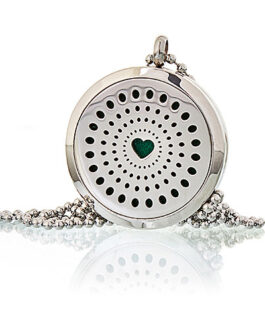 Colier bijuterii aromaterapie – inimă cu diamante 30 mm